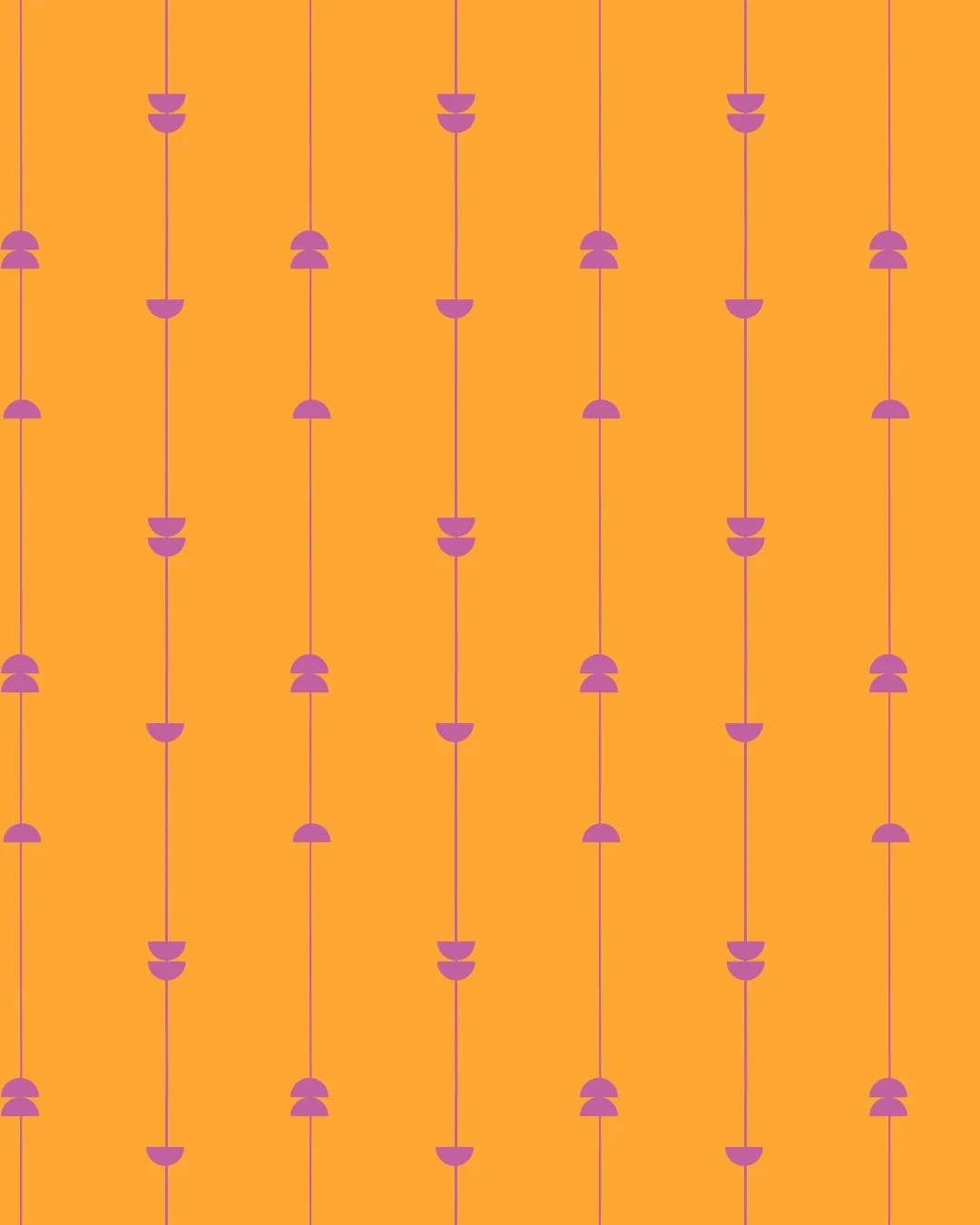 Ticking Stripe with Interest Orange and Magenta