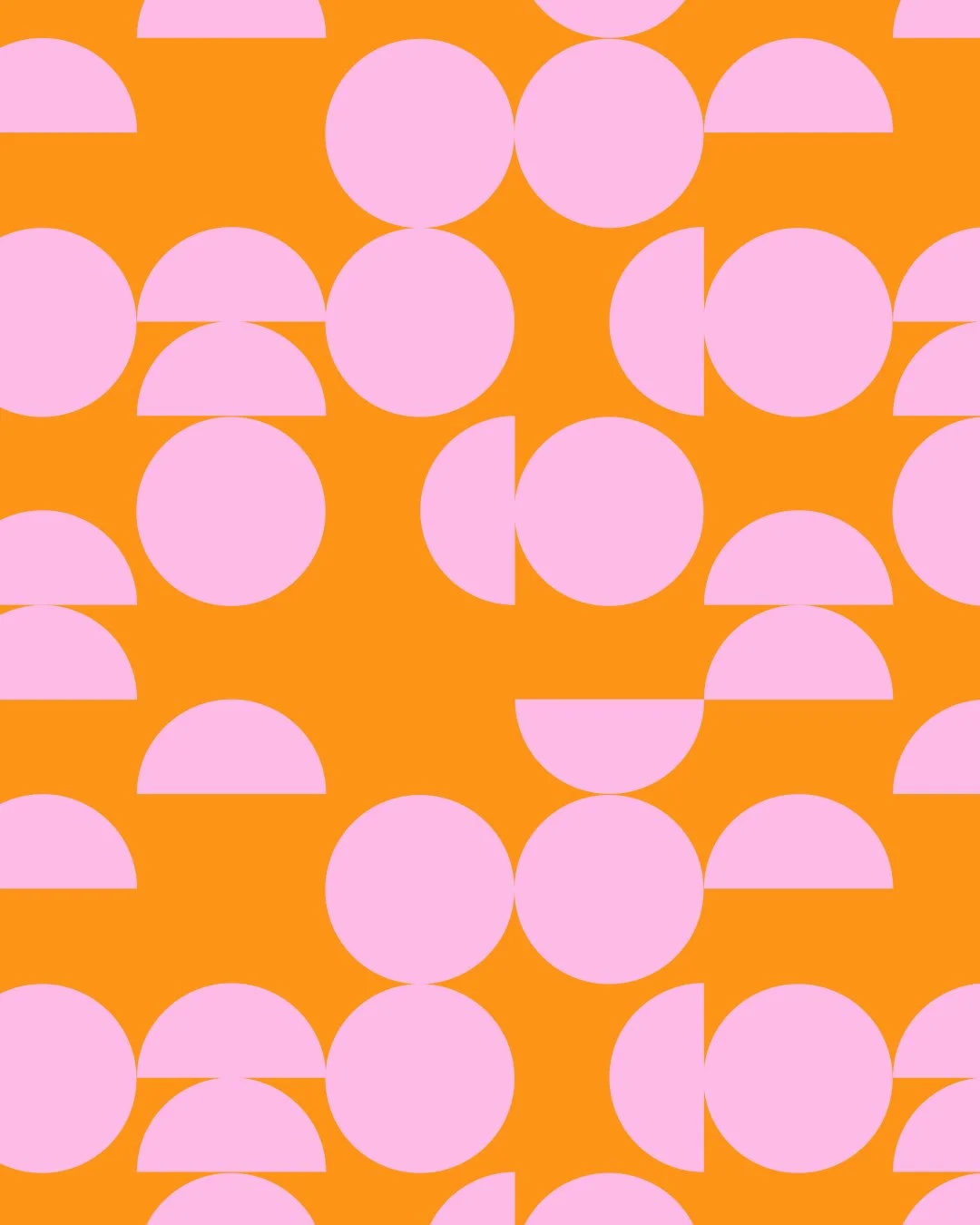 Bauhaus Circles Orange and Pink