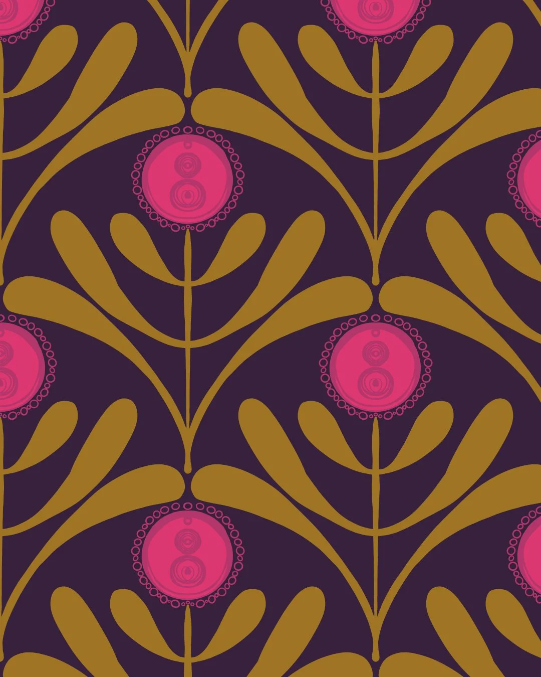 Seventies Aubergine Bloom