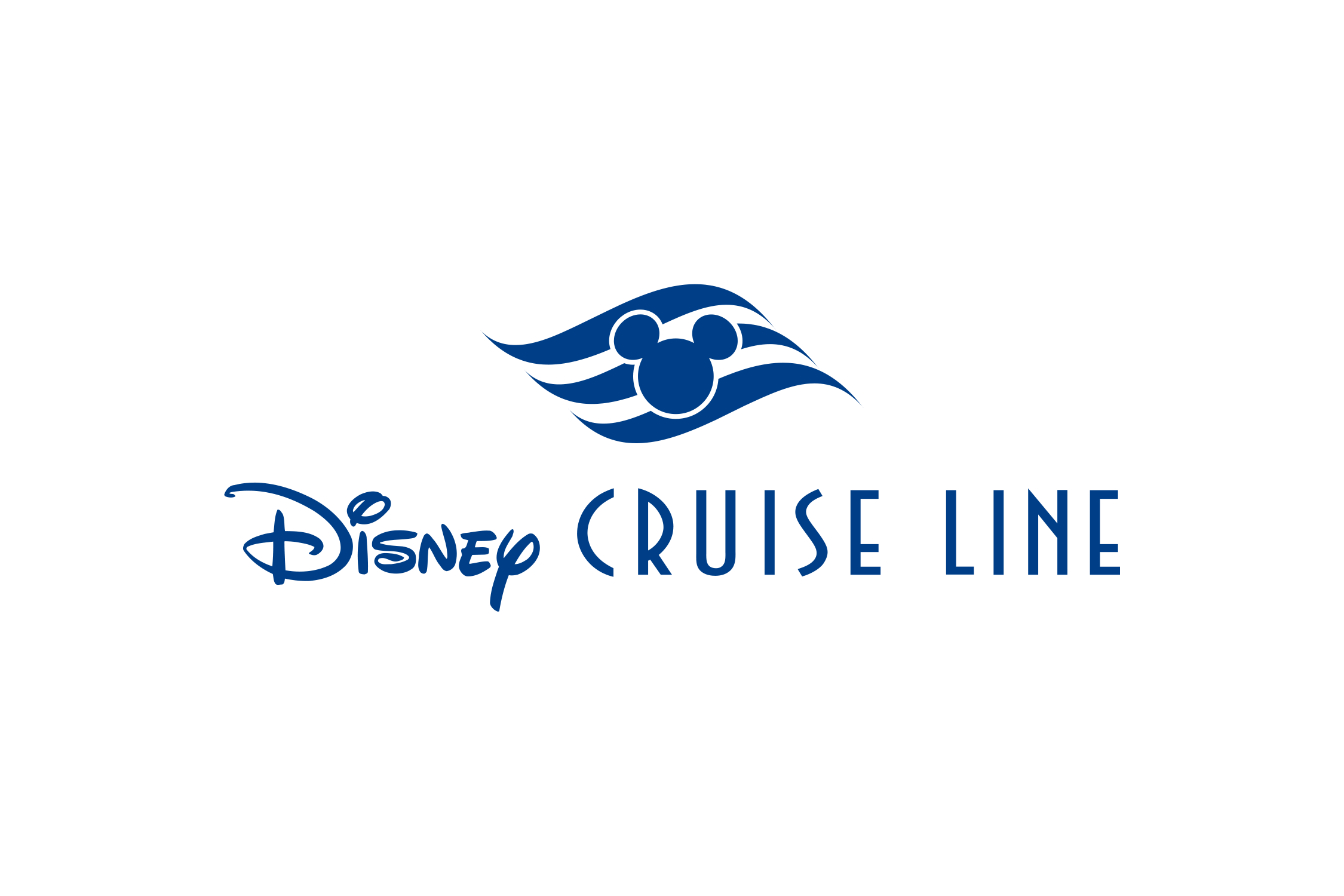 Disney Cruise Line logo with a stylized blue wave and Mickey Mouse head at the center.