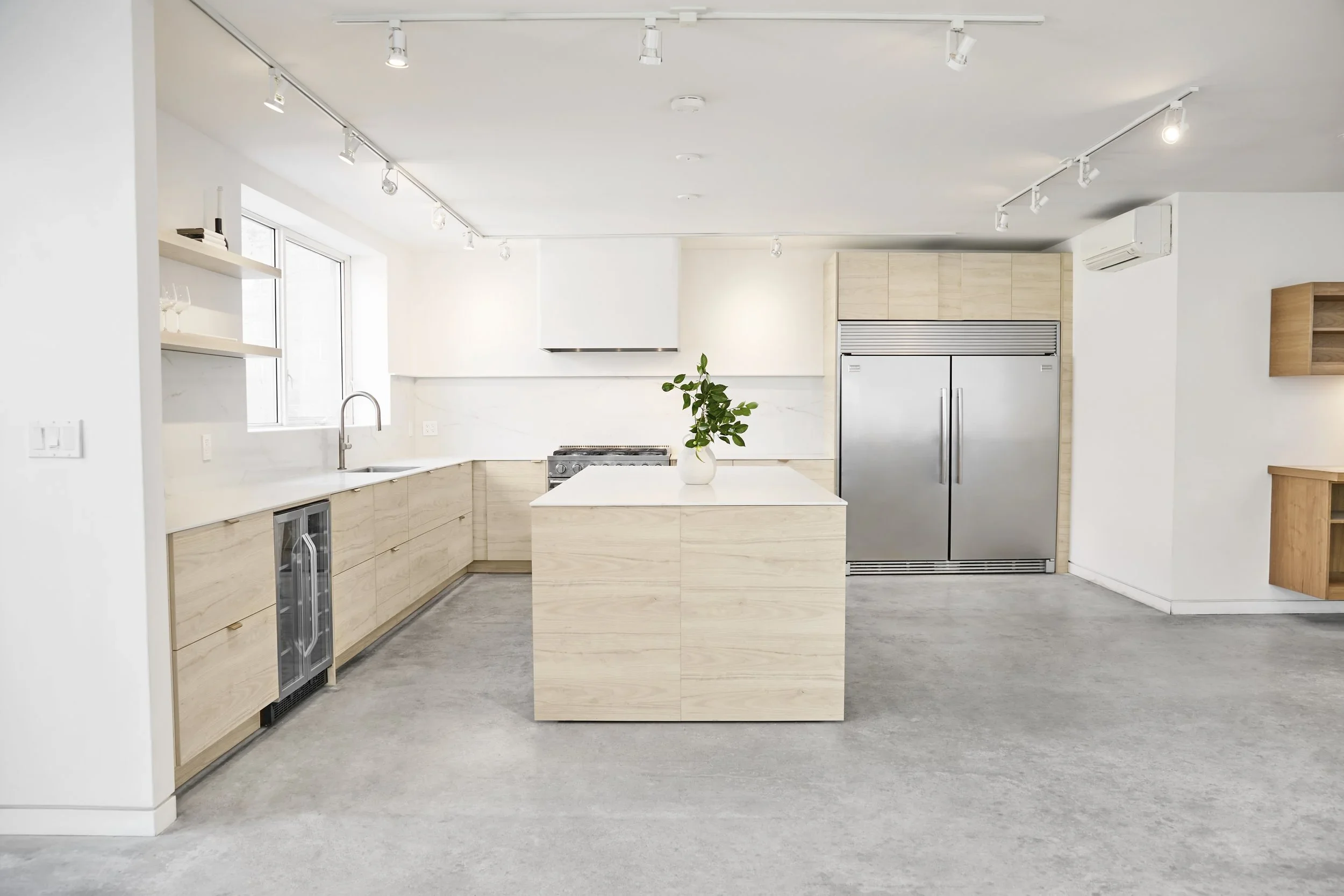 Studio A's warm, neutral toned kitchen