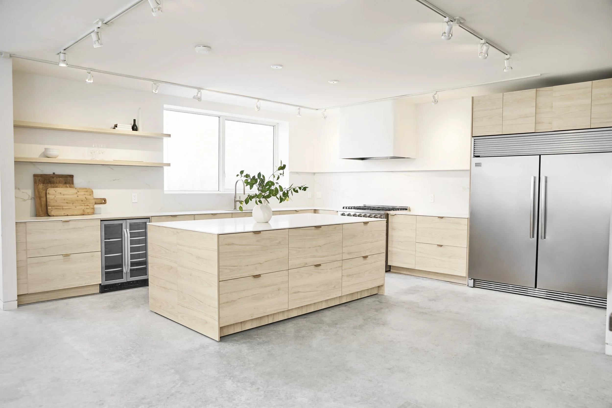 Studio A's warm, neutral toned kitchen