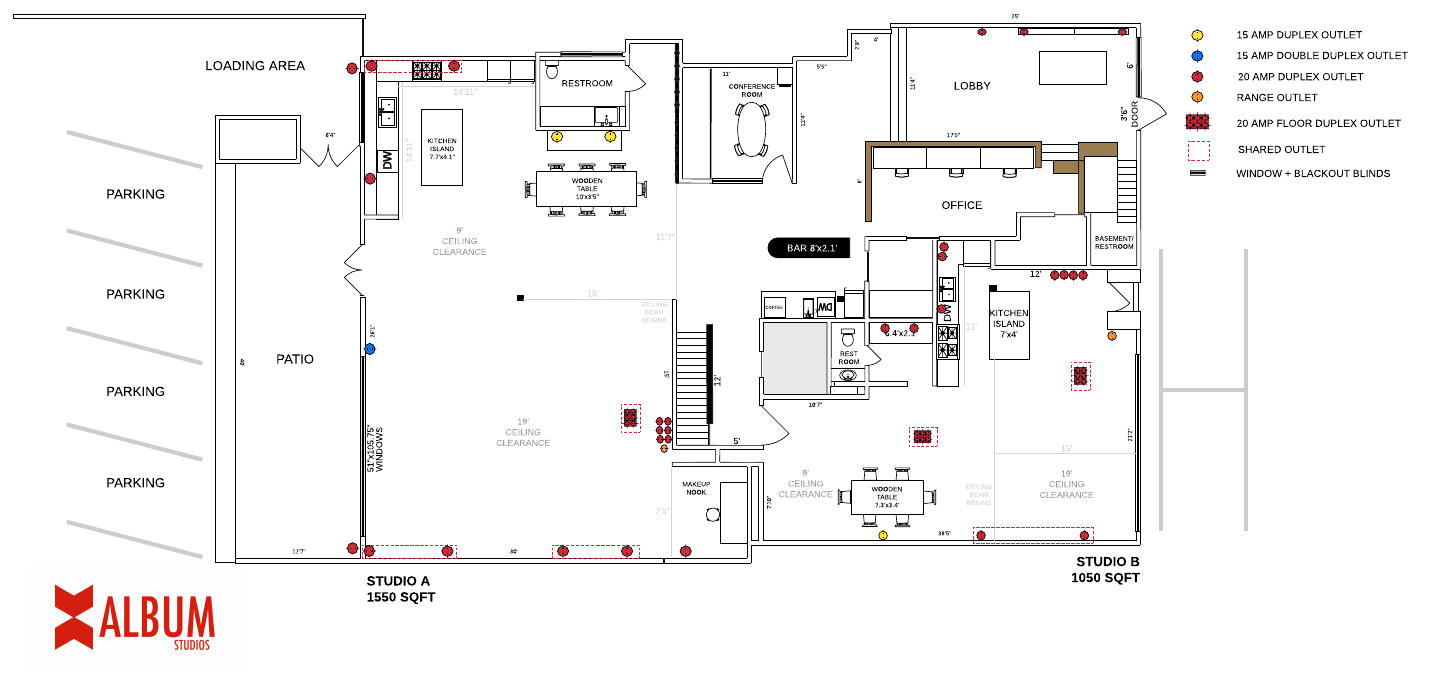 Studio A floorplan 