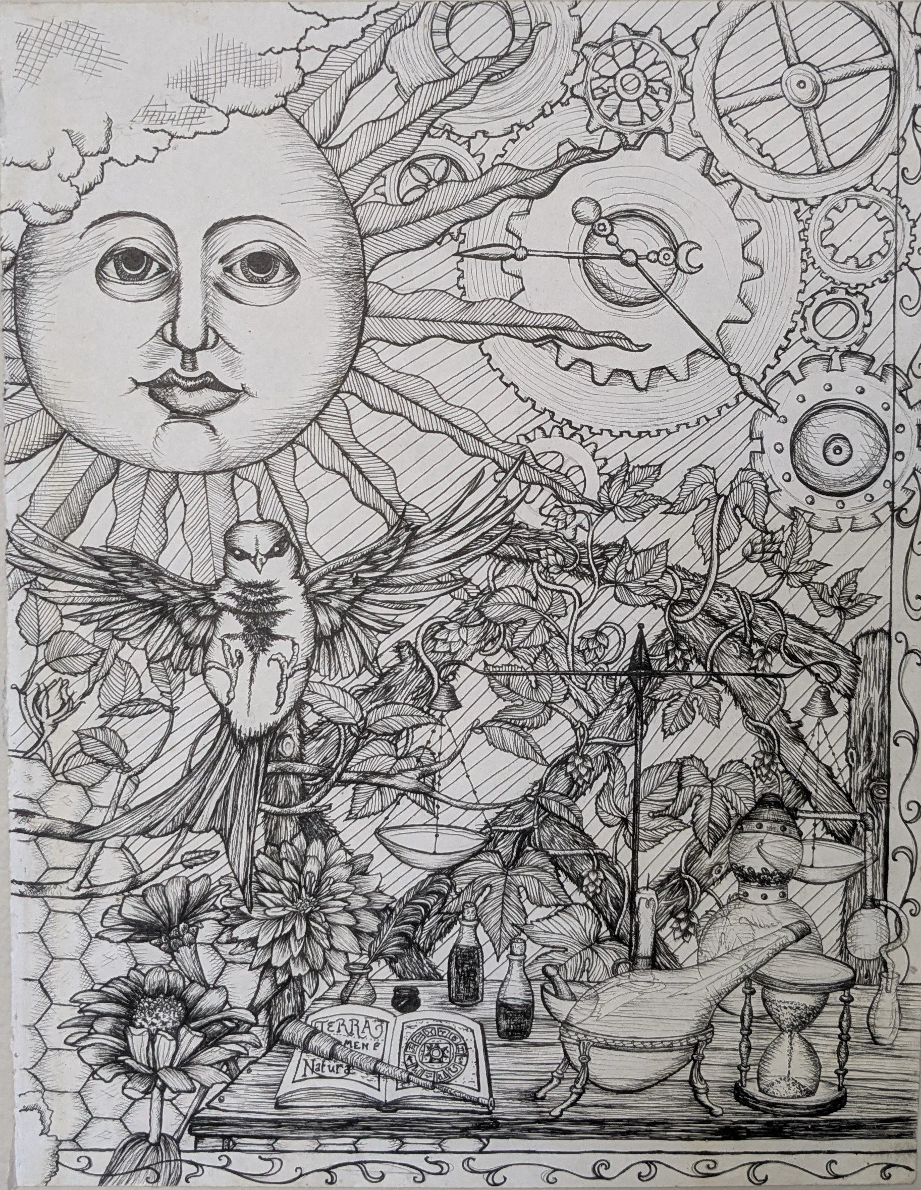 "Transmutation"
Pen and ink  on paper
8.5" x 11" 
2017