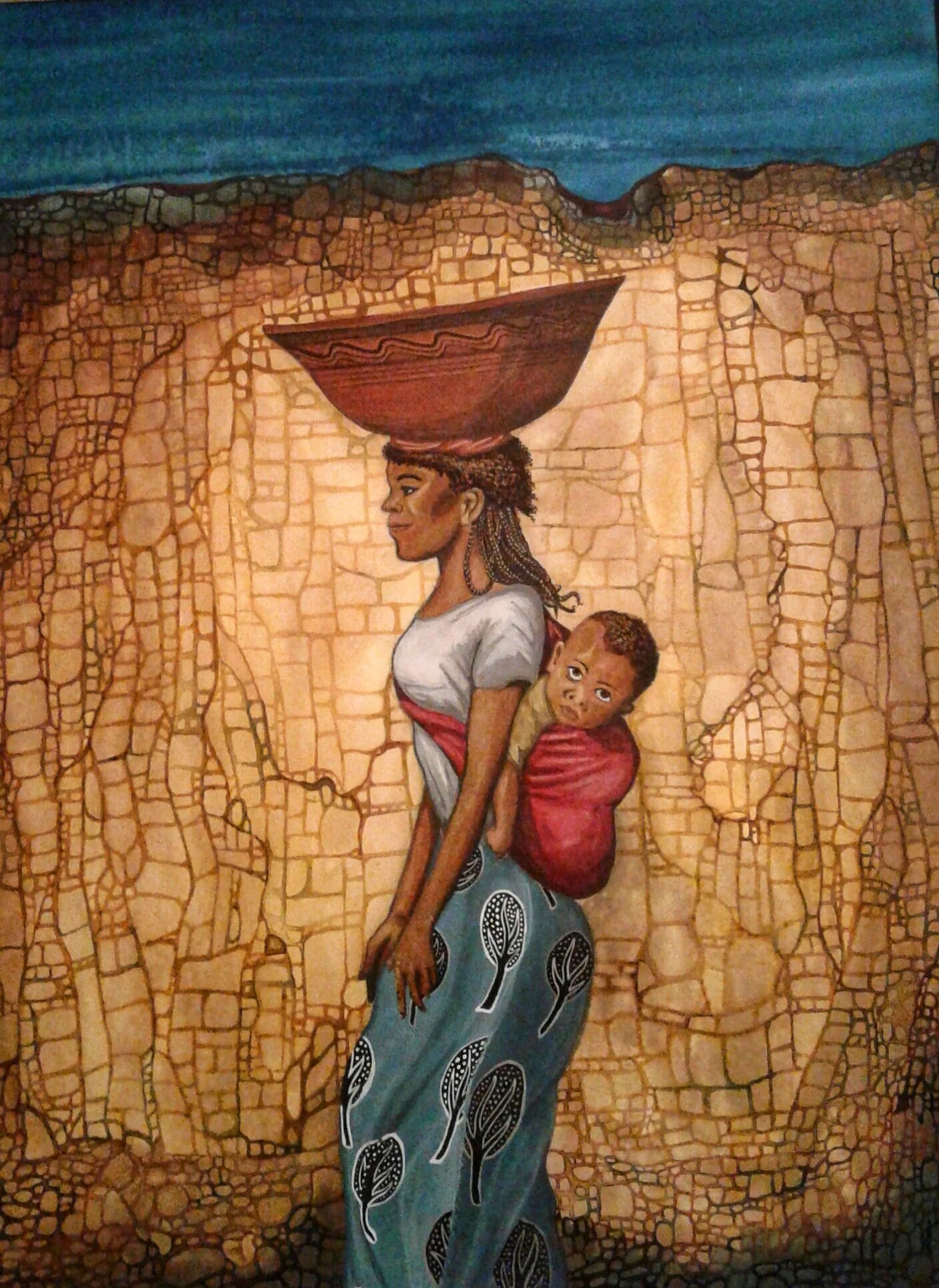 "Woman from Mozambique"
Charcoal and India ink on paper
11" x  14"
2021 