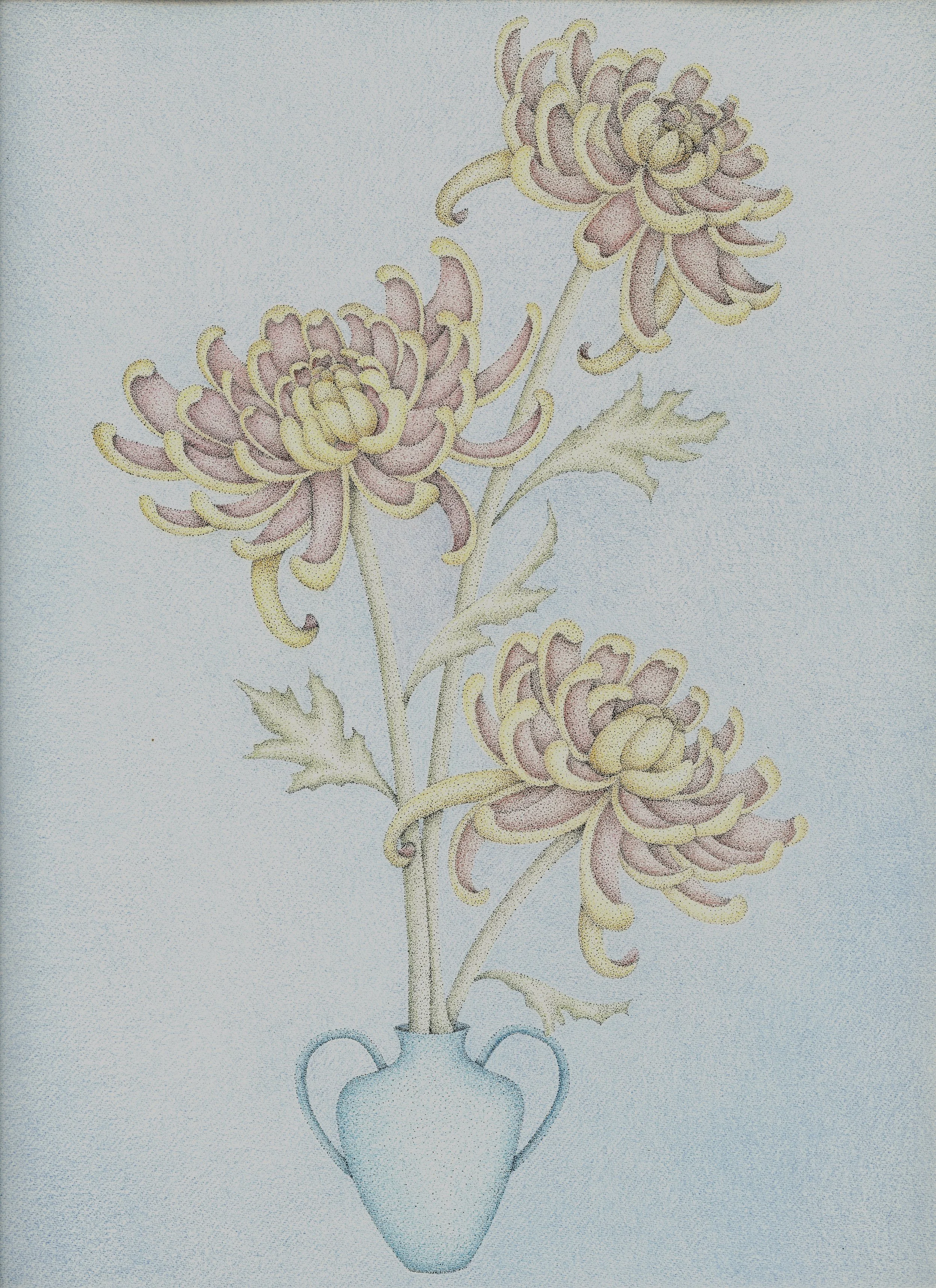 CHrysanthemum, Red & Gold