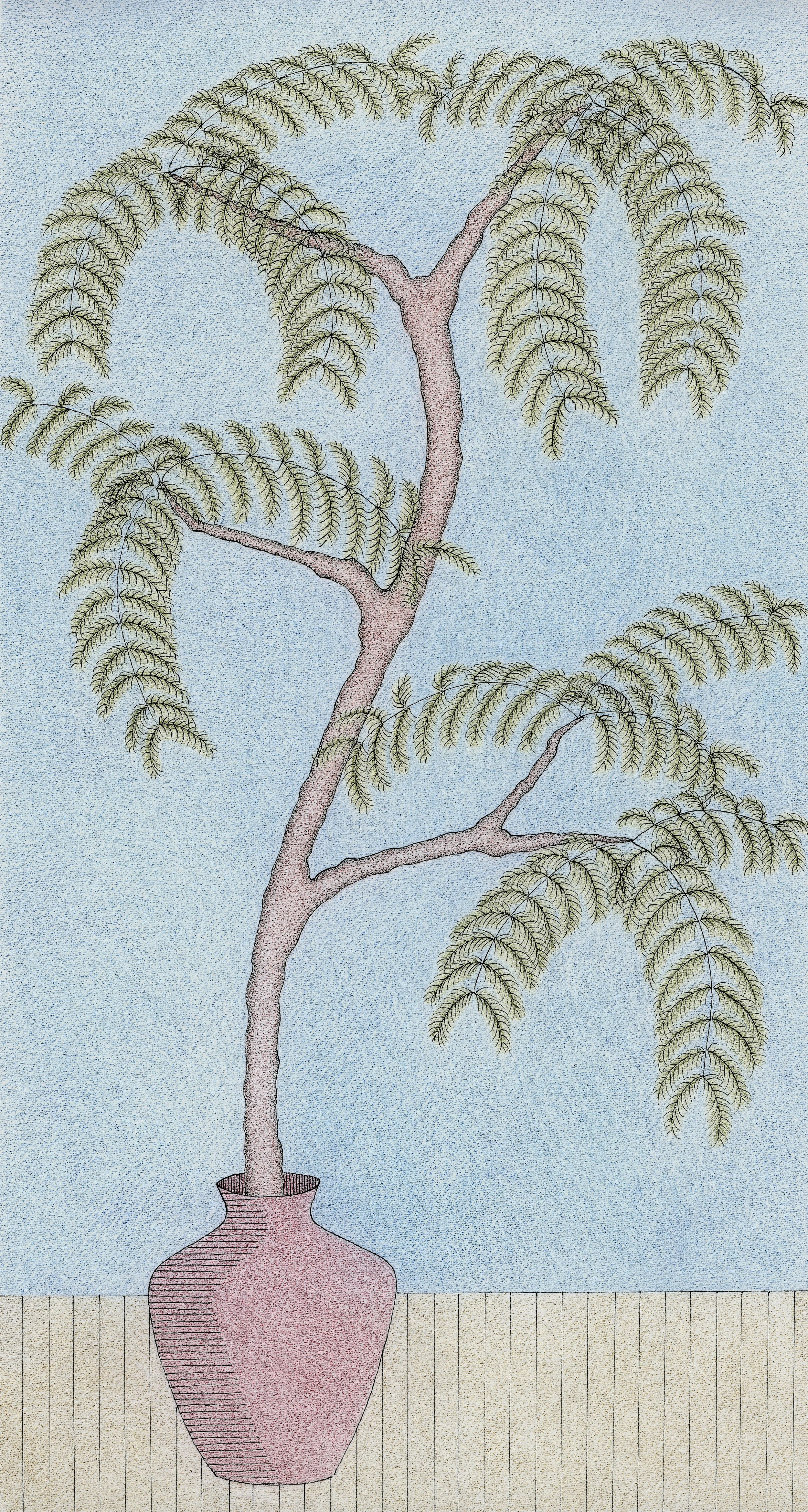 Bonsai Pine, Green & Blue