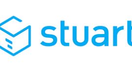 Stuart logo with a blue open box icon and the word 'stuart' in blue text.
