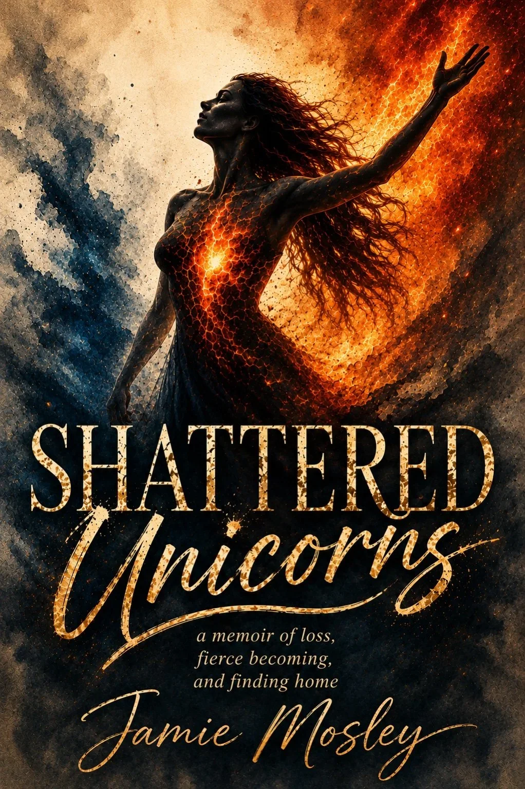 Cover of Shattered Unicorns: a memoir of loss, fierce becoming, and finding home, by Jamie Mosley