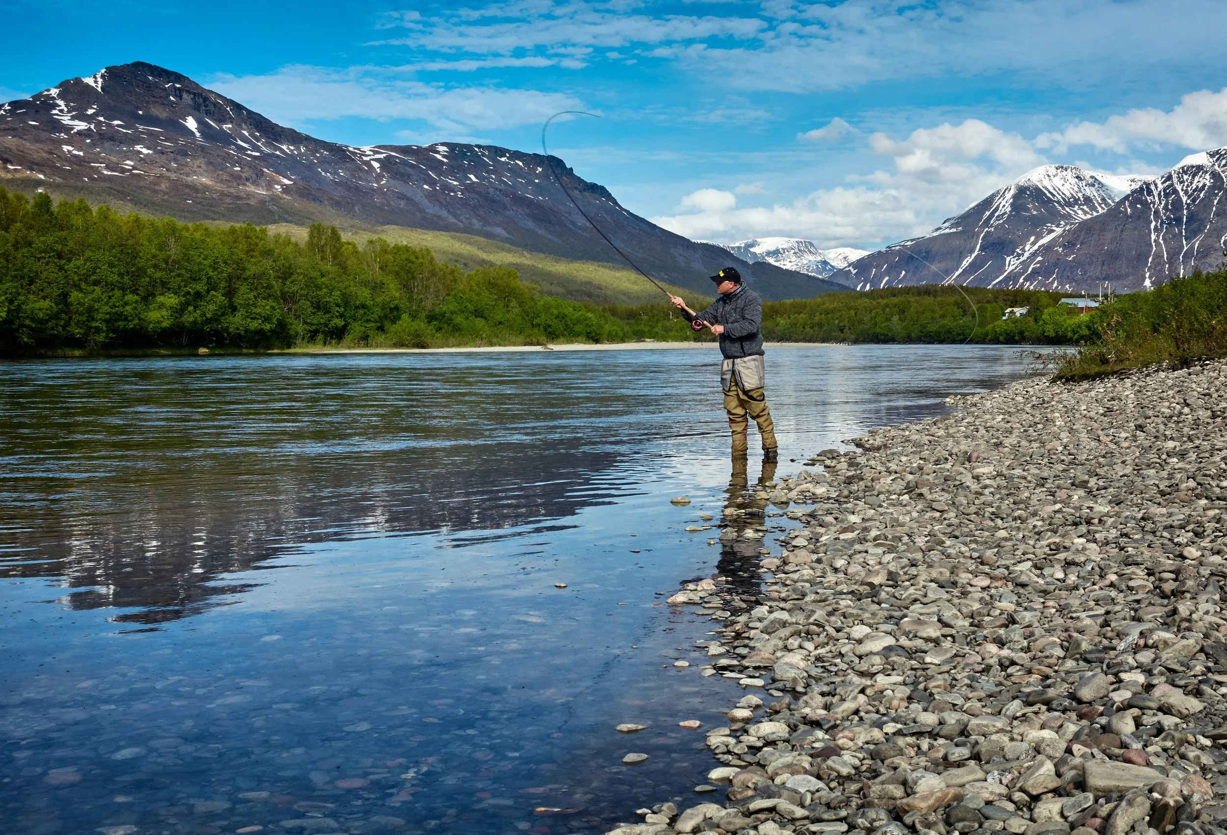 Fishing in Vesteralen, Northern Norway, at Ringstad Sjohus cozy Arctic cabin retreat.