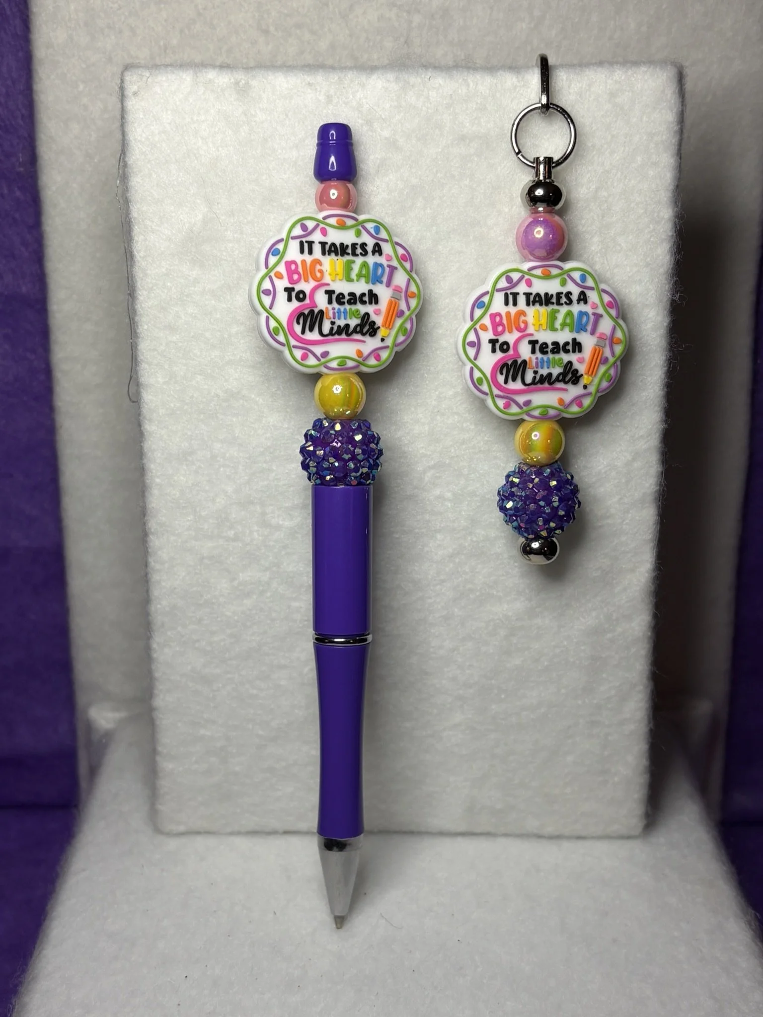 Purple Big Heart Little Minds Pen & Bookmark Set