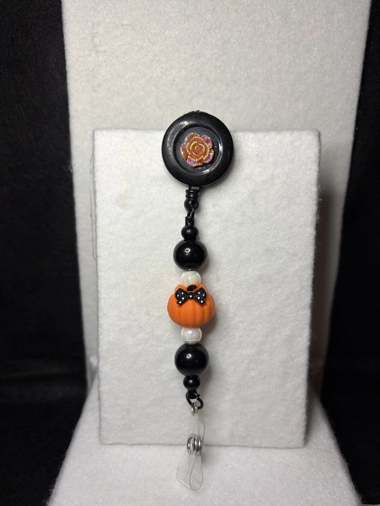 Pumpkin With Bow Badge Reel