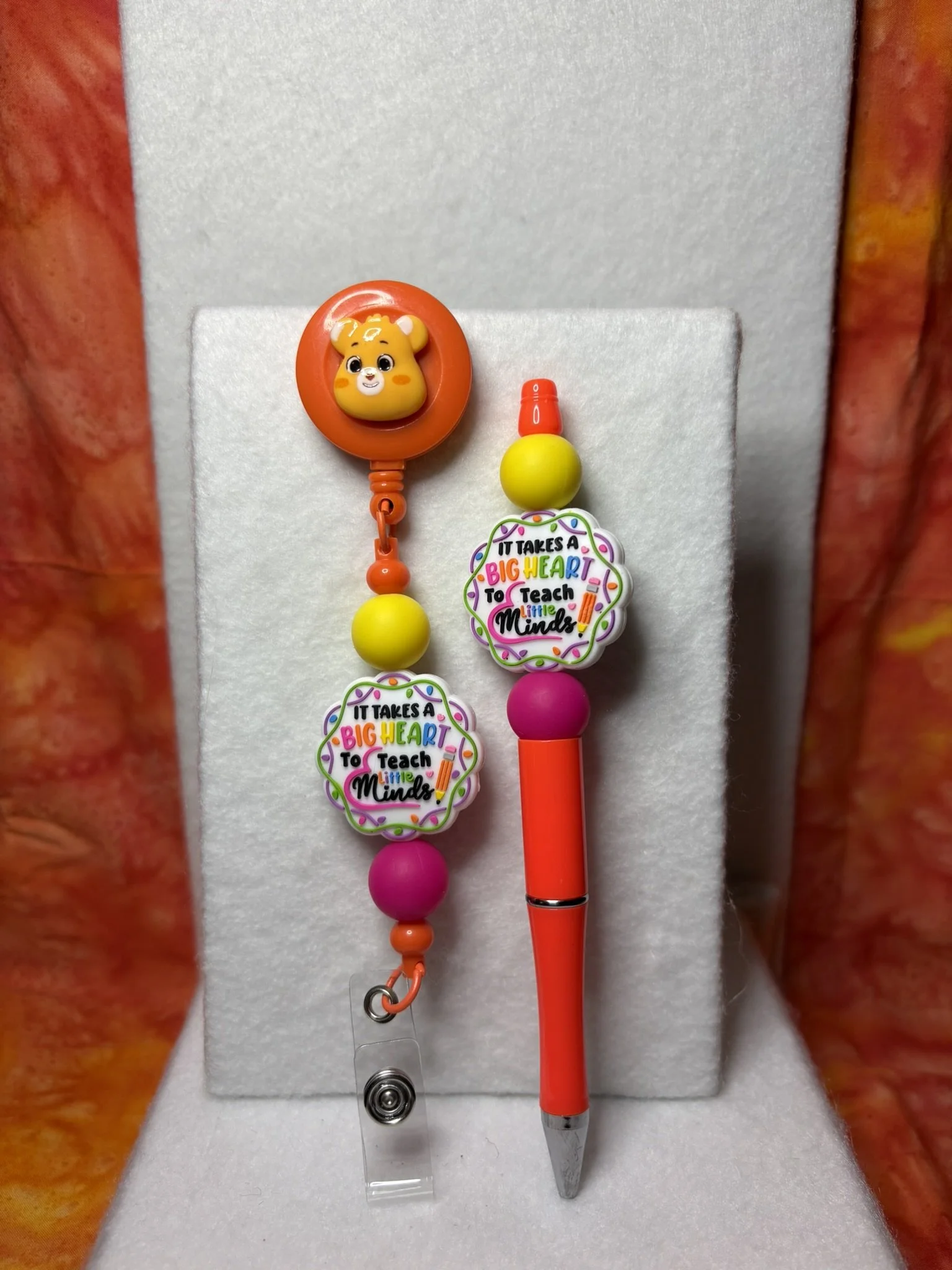 Friendship Bear Care Bear Big Heart Little Minds Badge Reel & Pen Set