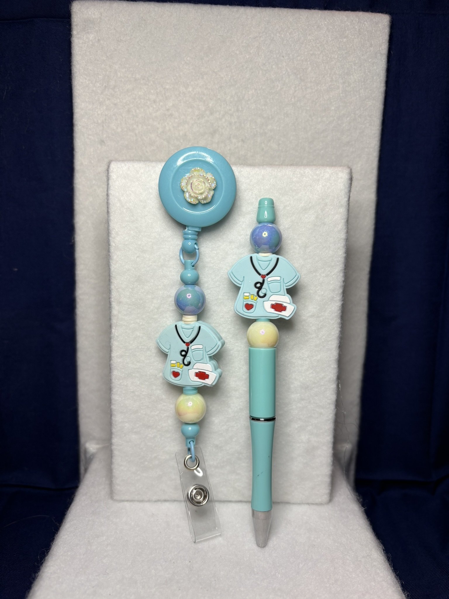 Blue Scrub Squad Badge Reel & Pen Set