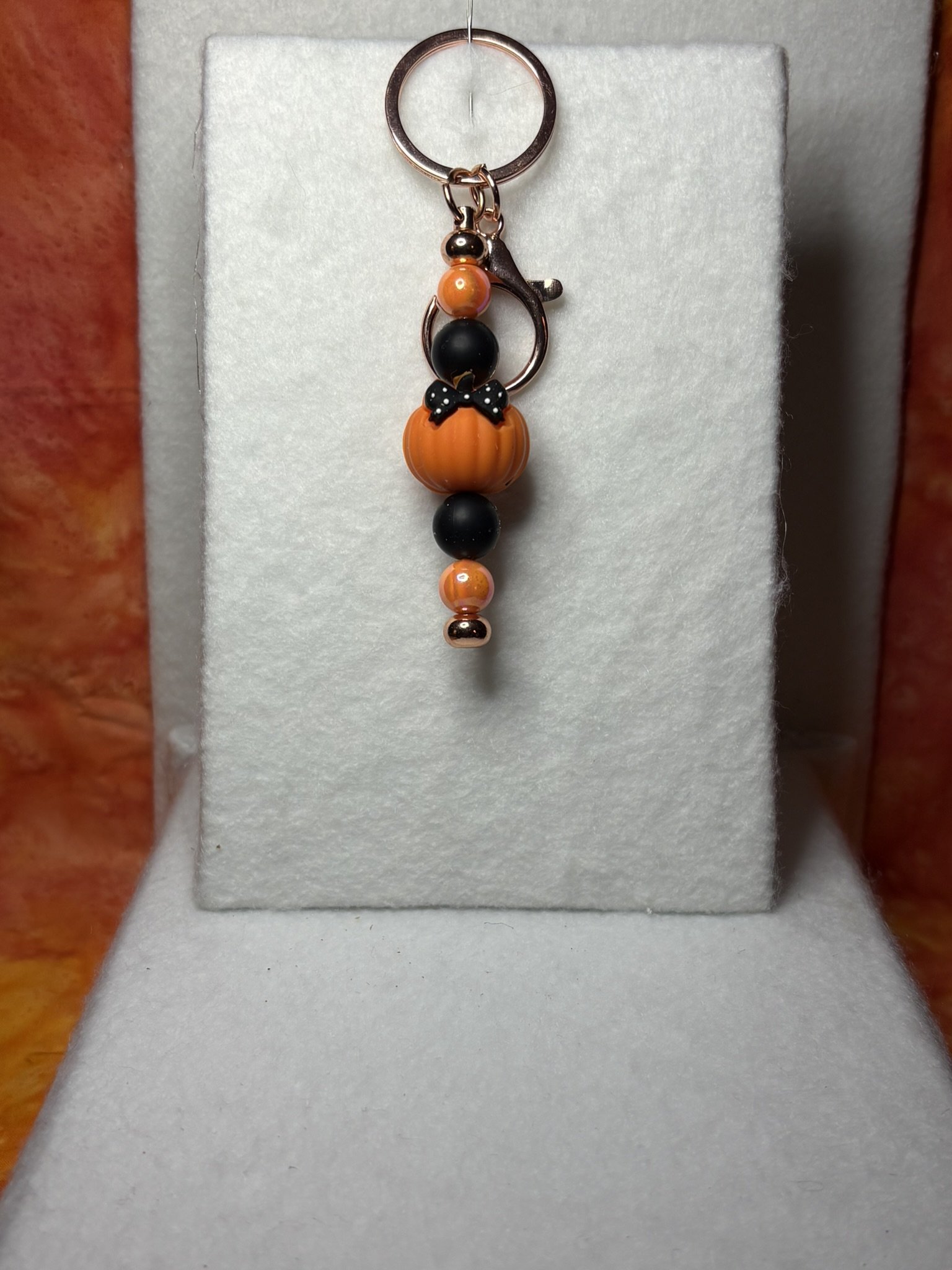 Cute Pumpkin Bow Keychain