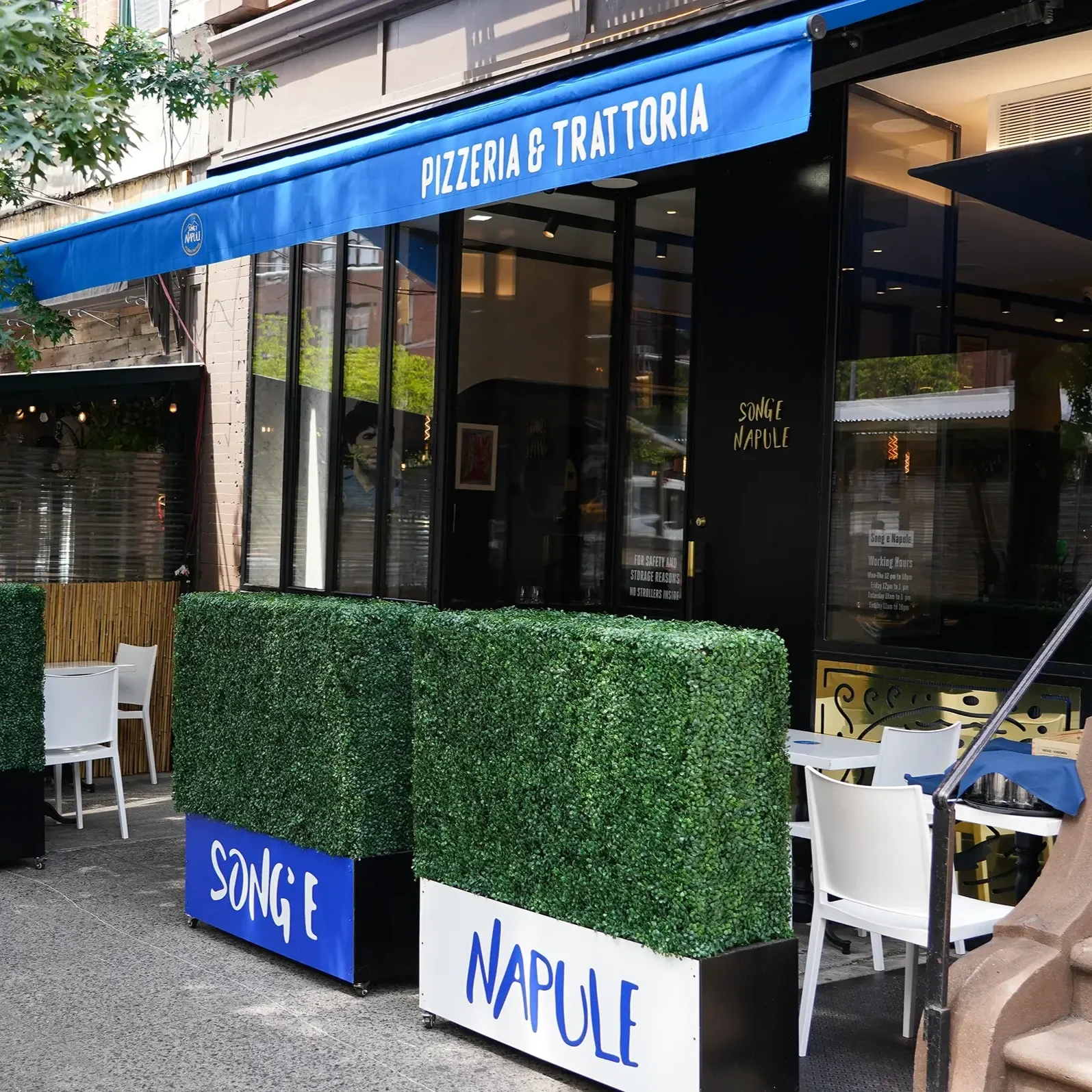 Front View with Outdoor dining of our Upper West Side Location