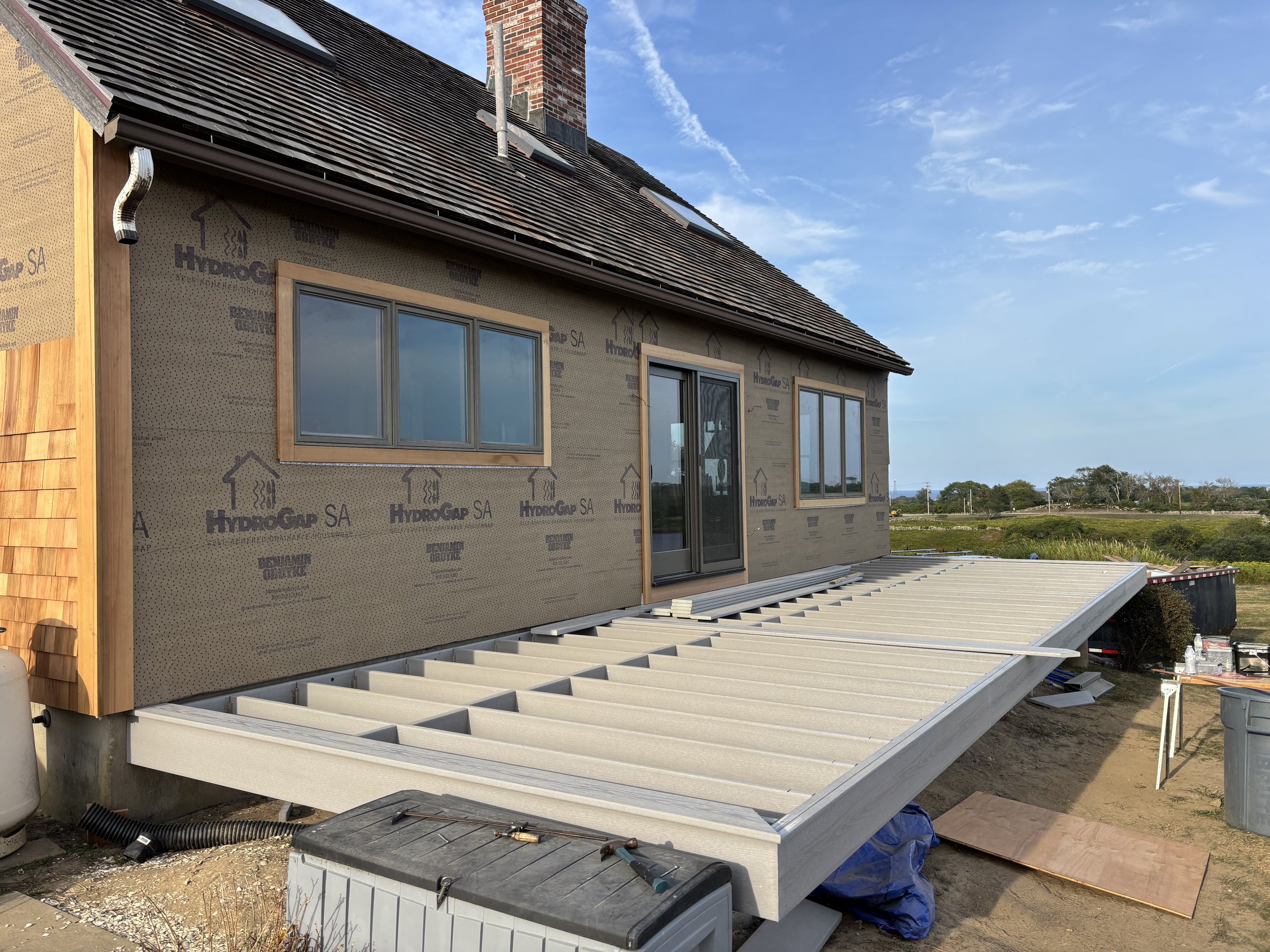 Block Island's first full frame OC Lumber deck build. Made with all marine grade stainless Simpson hardware