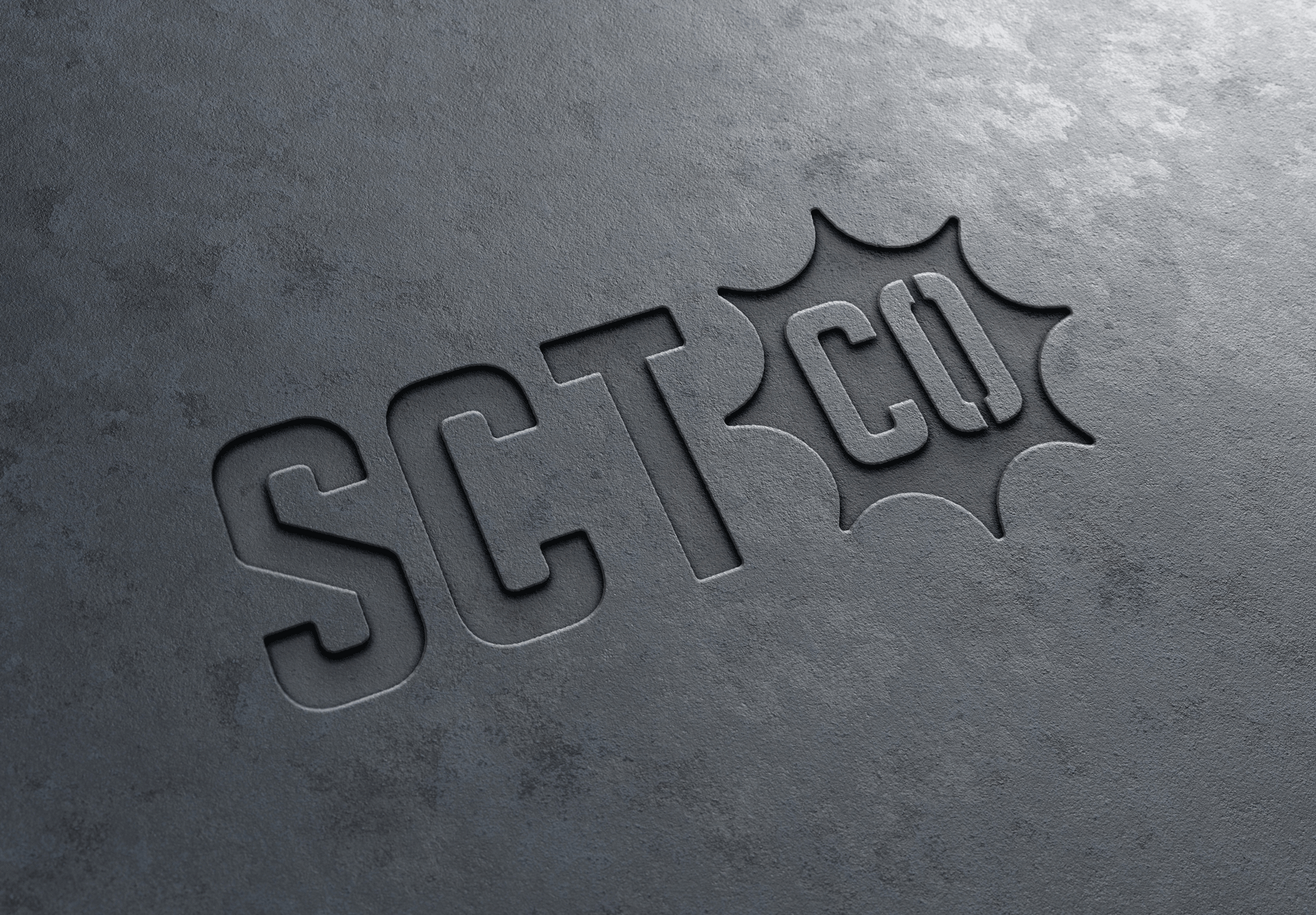 SoCal Tool's "SCT CO" abbreviated logo stamped in steel plate