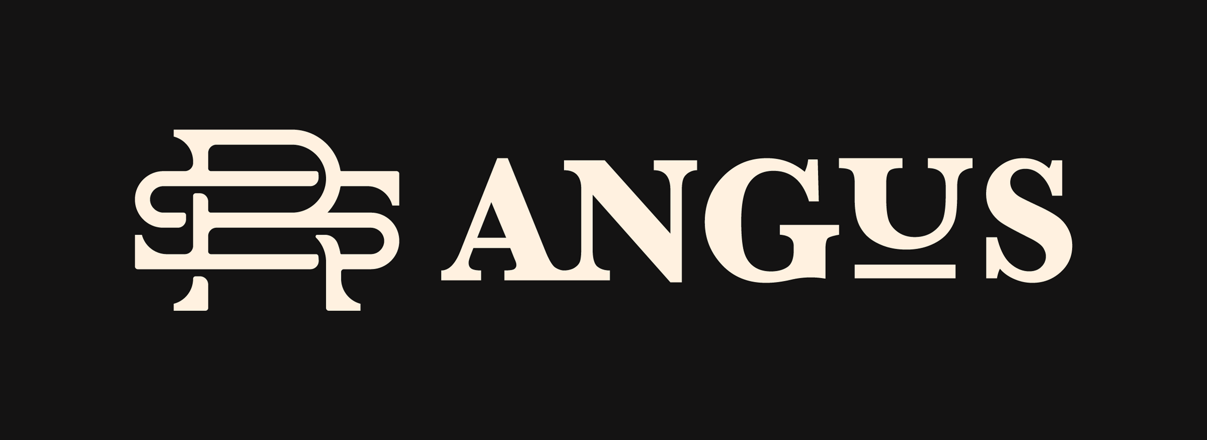 SR Angus logo on a black background