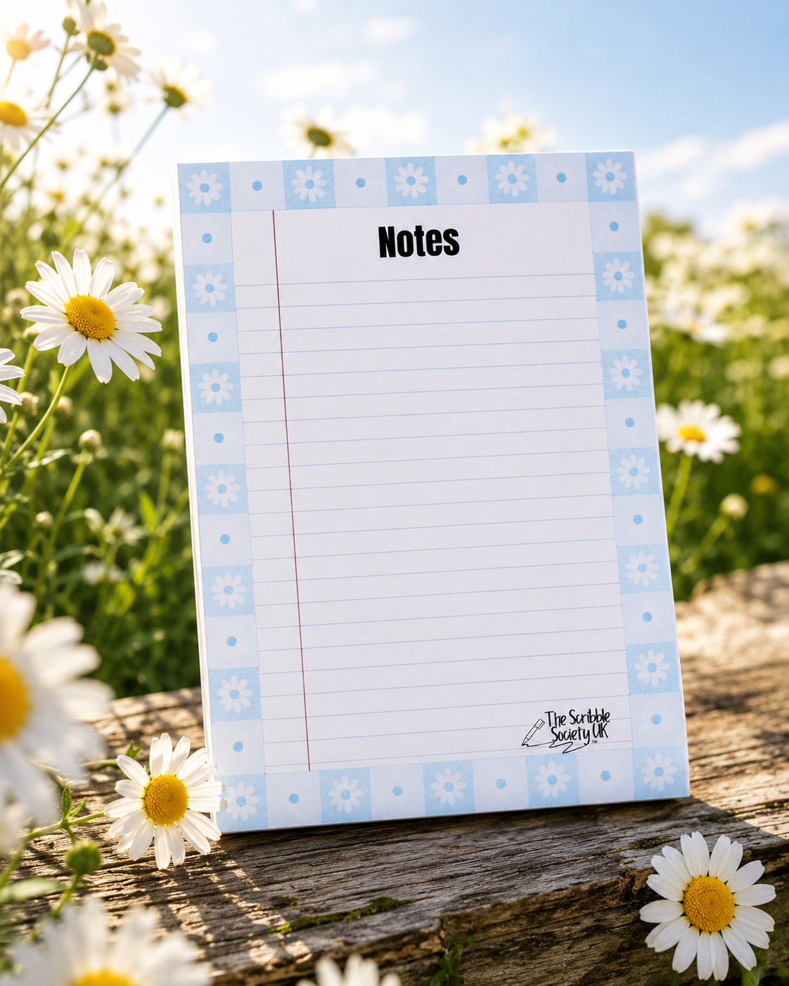 The Scribble Society UK 40 Sheet Note Pad with Floral Border