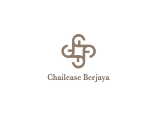 A logo featuring a decorative, symmetrical knot design above the text 'Chailease Berjaya' in brown on a white background.