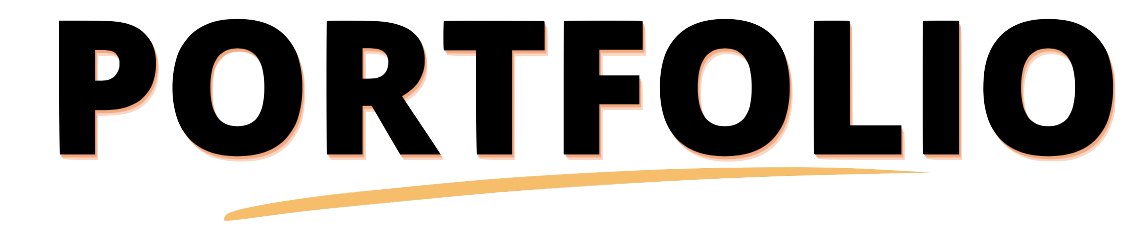 The word 'PORTFOLIO' written in large, uppercase letters with a beige underline beneath it.