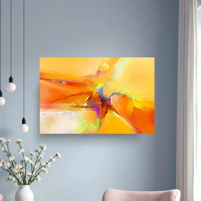 Vivid Orange Impressionist Abstract Art