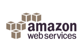 Amazon Web Services logo with stylized cubes and text