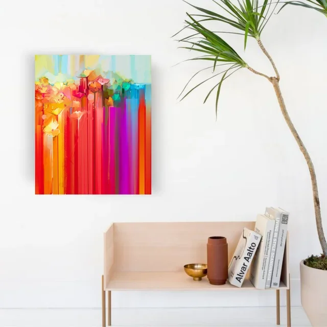 Vibrant Colourful Abstract Floral Art