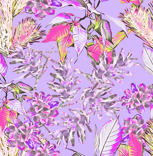 Pastel Purple Lilac Floral Lively Abstract Art B '.png