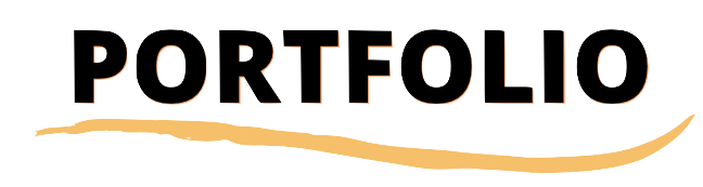 The word 'PORTFOLIO' written in large, capital letters with a wavy underline beneath it.