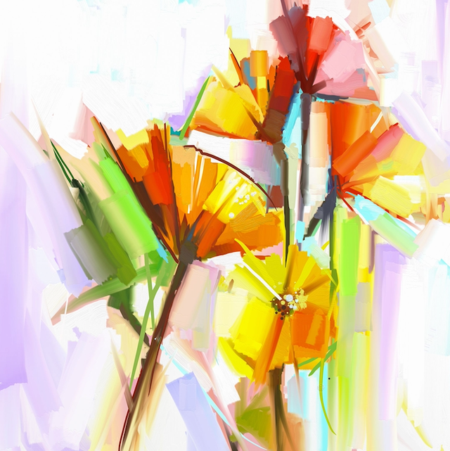 Minimal Vibrant Colourful Abstract Floral Art B.webp