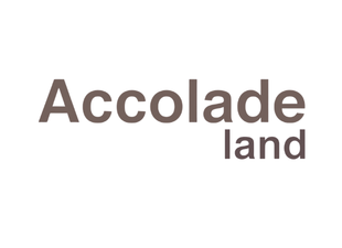 Accolade Land logo with the words 'Accolade land' in brown text on a white background
