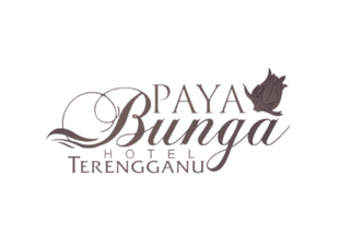 Logo for Paya Bunga Hotel Terengganu with floral design elements.