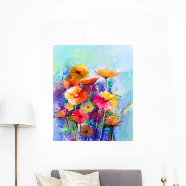 Vibrant Colourful Abstract Floral Art