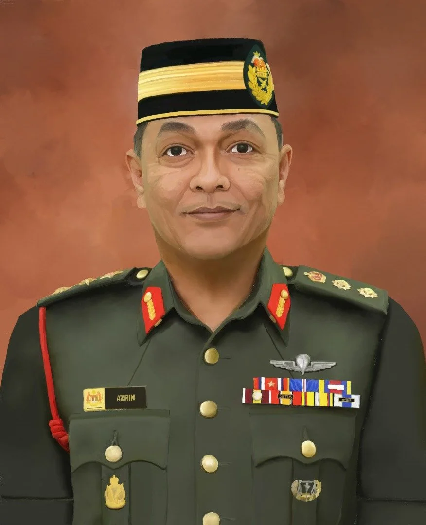 Portrait of a man in a military uniform with various medals, badges, and a hat, standing against a plain background.