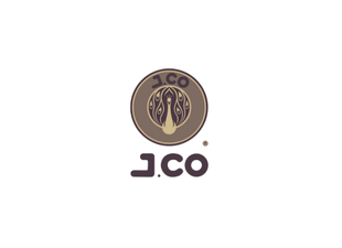 Logo with the letters 'J.C.O.' and an abstract symbol above it