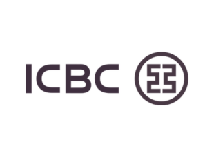 ICBC logo with the letters 'ICBC' and a circular emblem with a geometric pattern