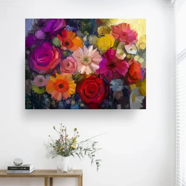 Colourful Modern Floral Abstract Art