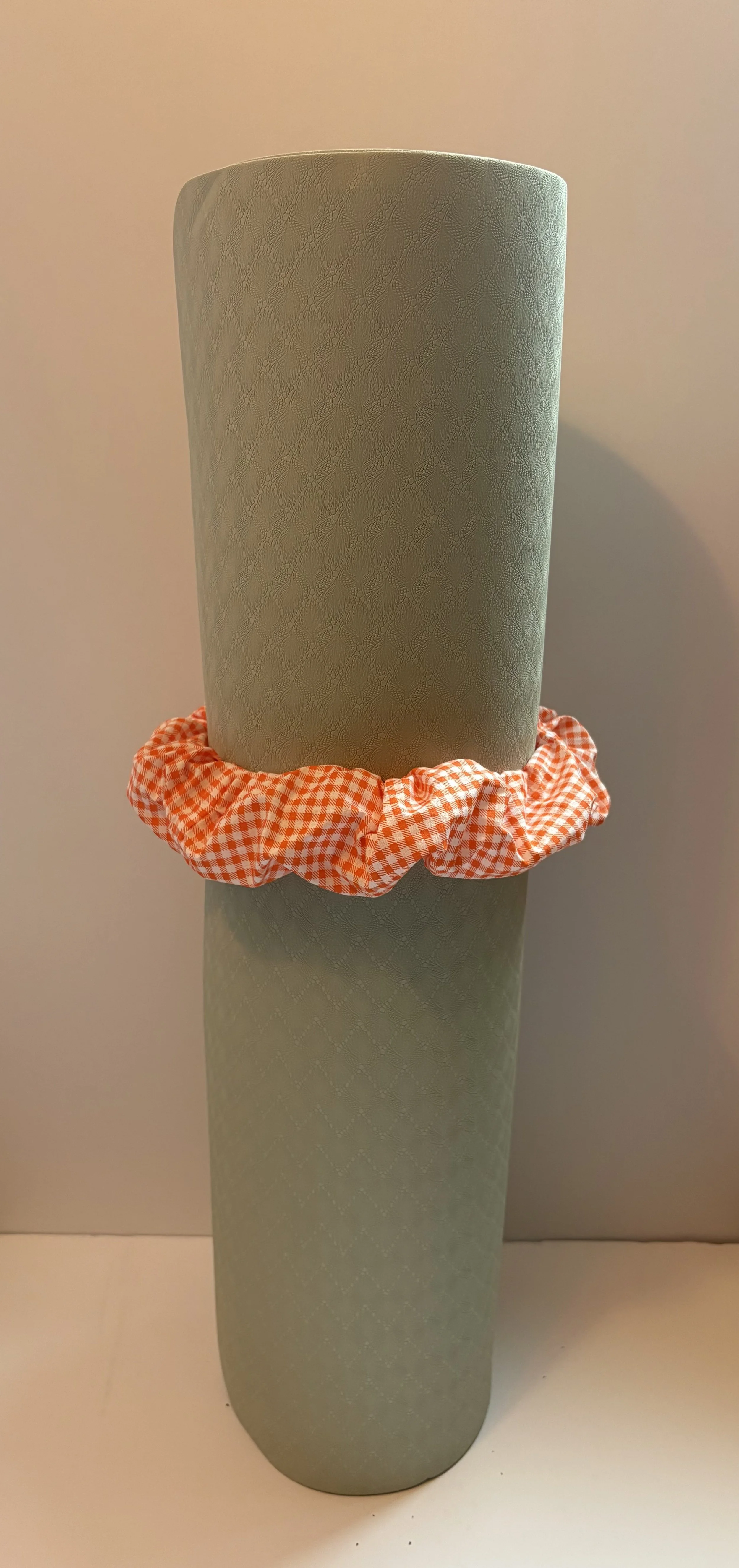 Orange Gingham Yoga Mat Scrunchie 2.JPG