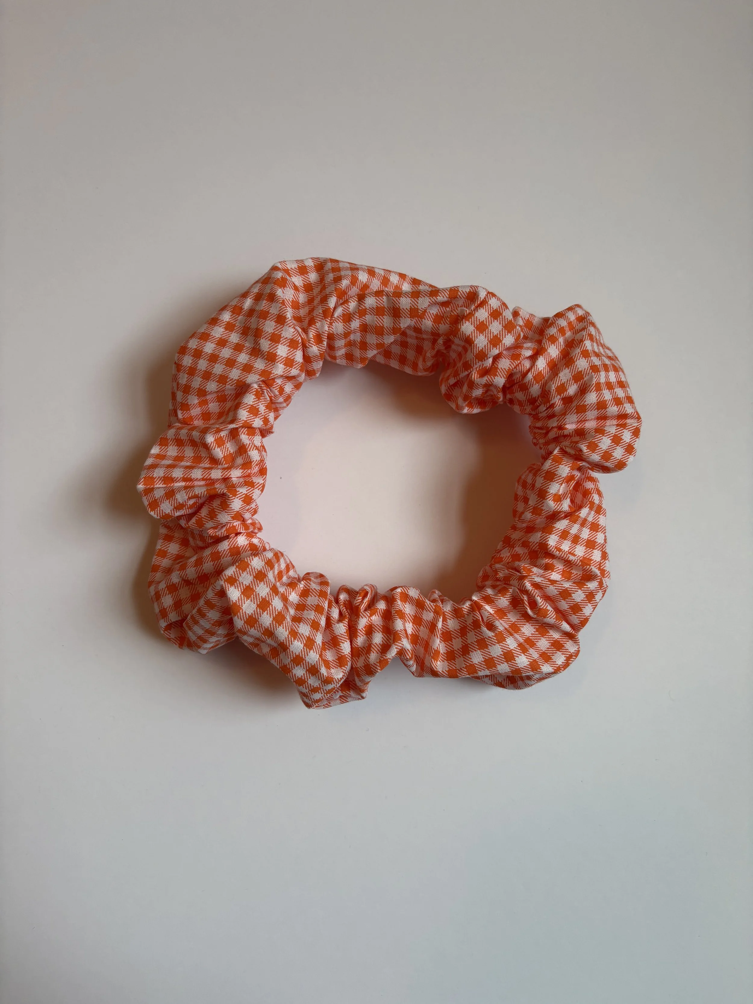 Orange Gingham Yoga Mat Scrunchie.JPG