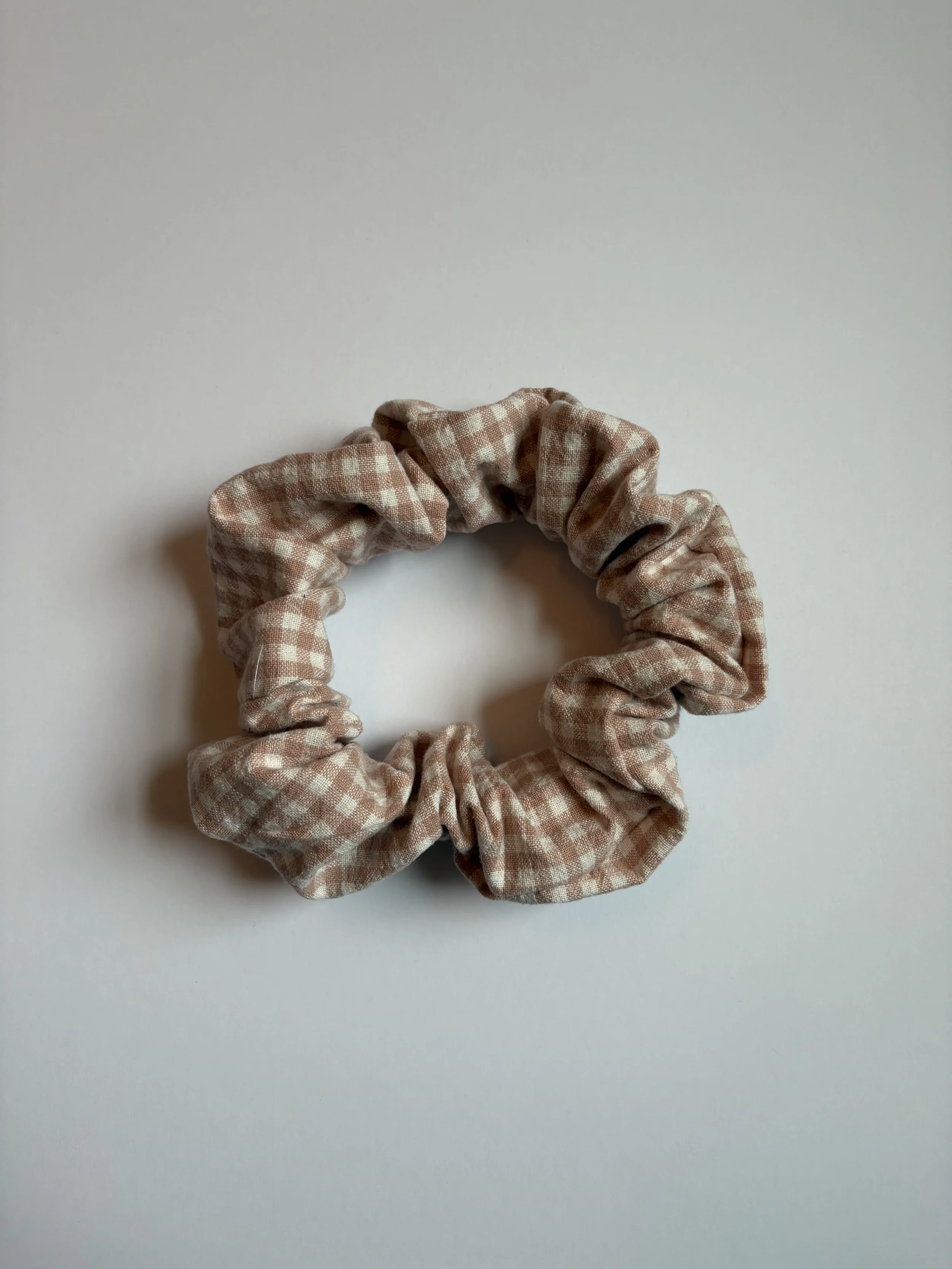 Pink Gingham Yoga Mat Scrunchie.JPG