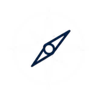 Colorful dollar sign with compass overlay