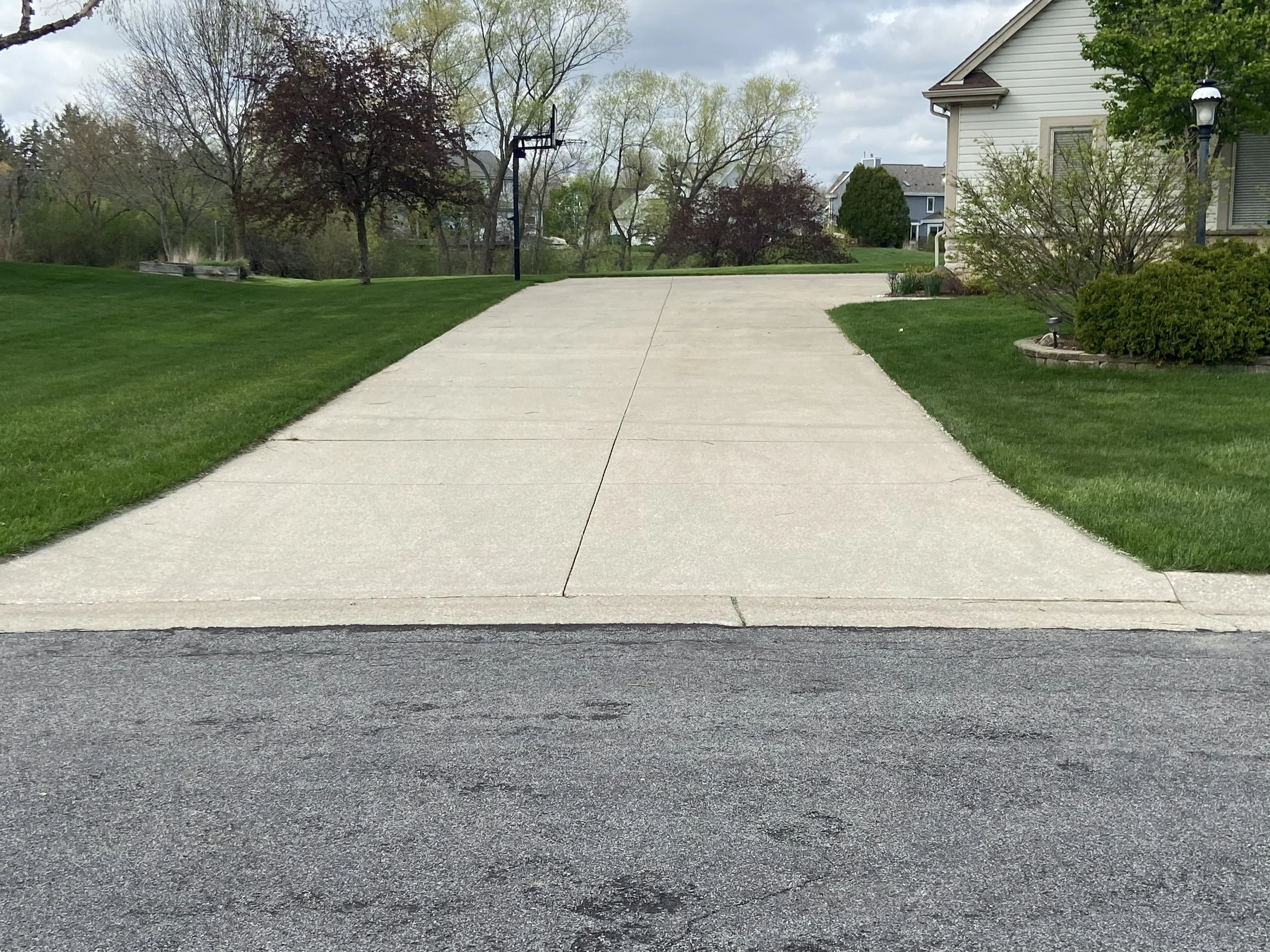 Professional driveway pressure washing service removing dirt and stains