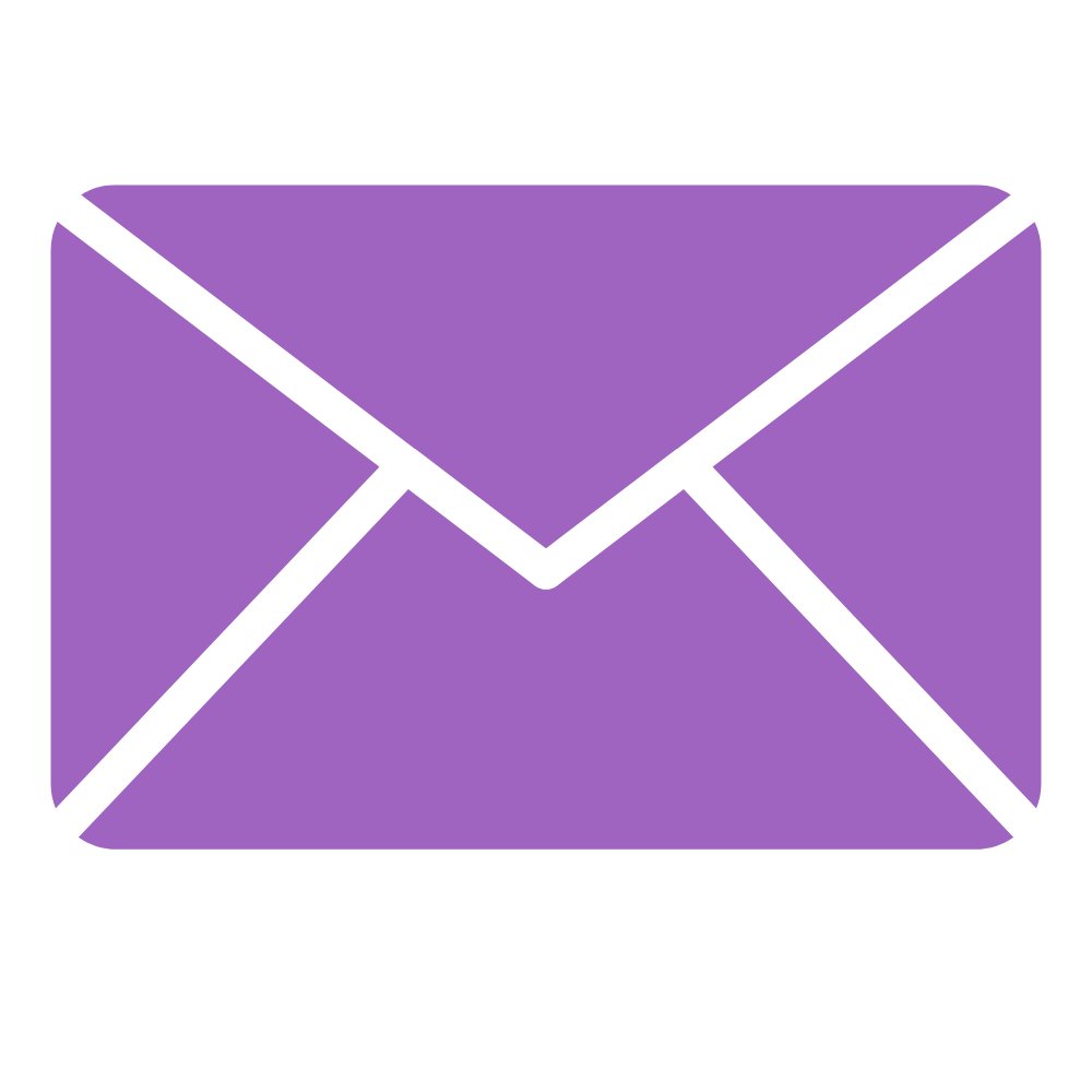 A purple envelope icon representing email or messaging.