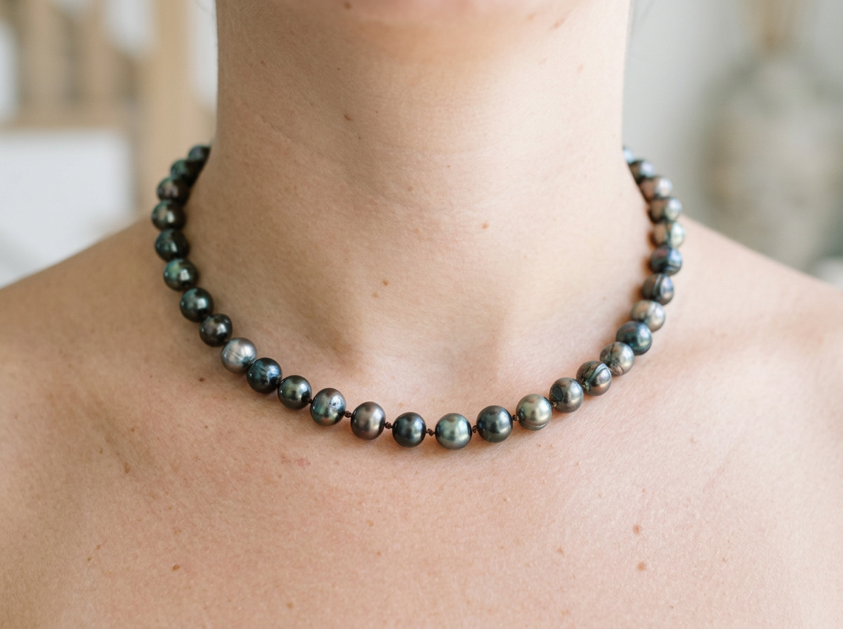 Freshwater Black Baroque Pearl Choker