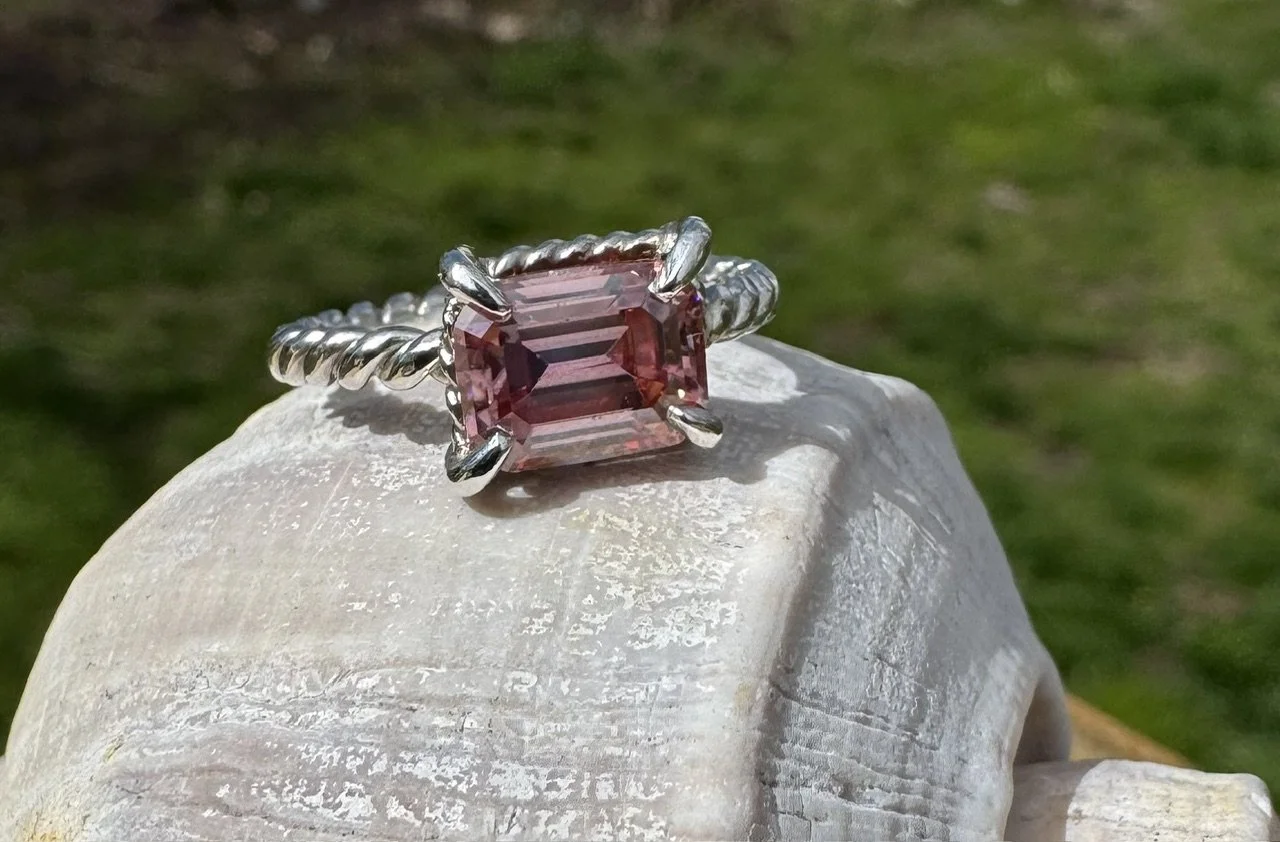 The Madison Ring, 2.15 Carat Emerald-Cut Pink Lab Diamond Ring