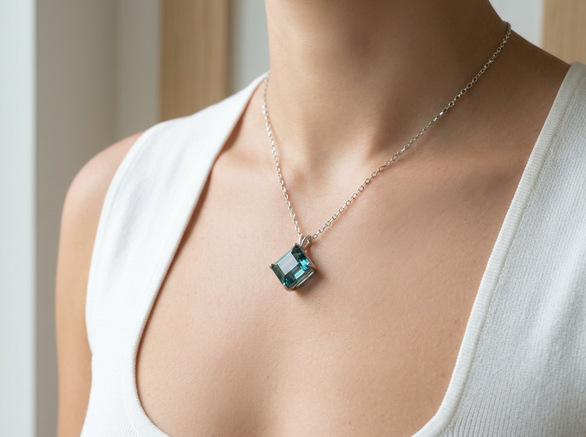 Handmade Aquamarine Elegance Pendant Necklace