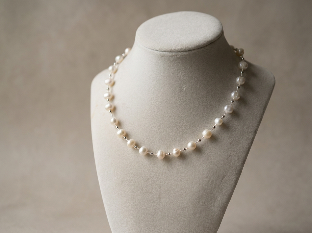 Freshwater Pearl and Silver Necklace