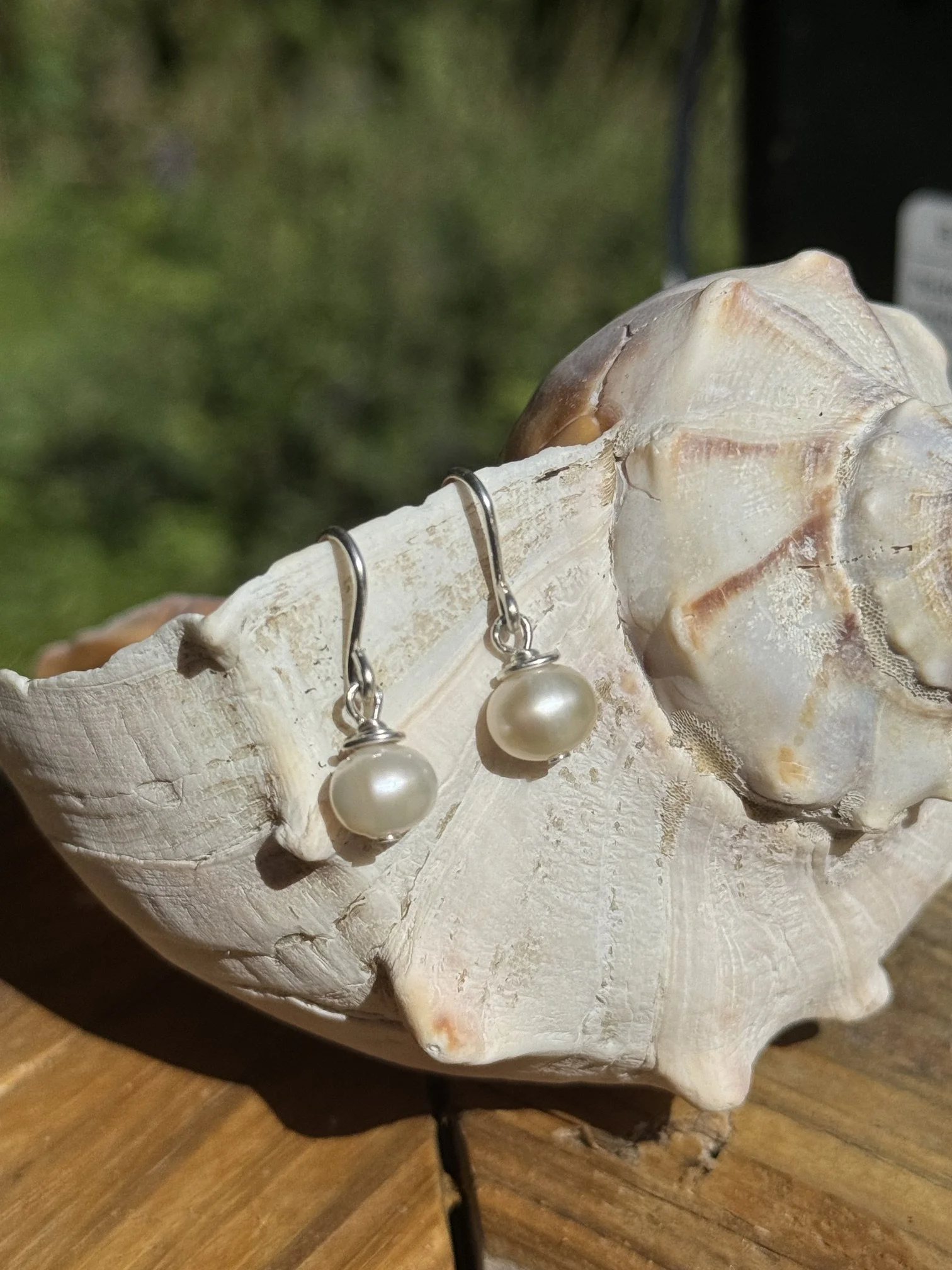 Timeless Freshwater Pearl Earrings in Argentium Silver
